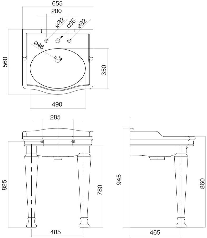 Gentry Home Консольная мойка из фарфора Coventry sun-id-1346027 - Вид №1