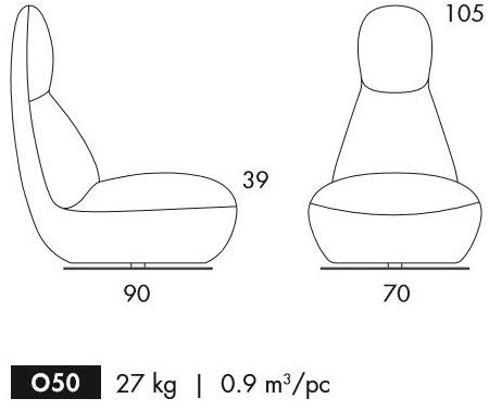 Blå Station Вращающееся кресло с обивкой Oppo O50 Bla Station - Вид №12