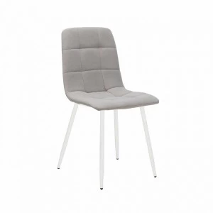 Стул мягкий с металлическими ножками серый Leset "Скай" Ultra Smoke IMPEX  00-3967279 Белый;серый