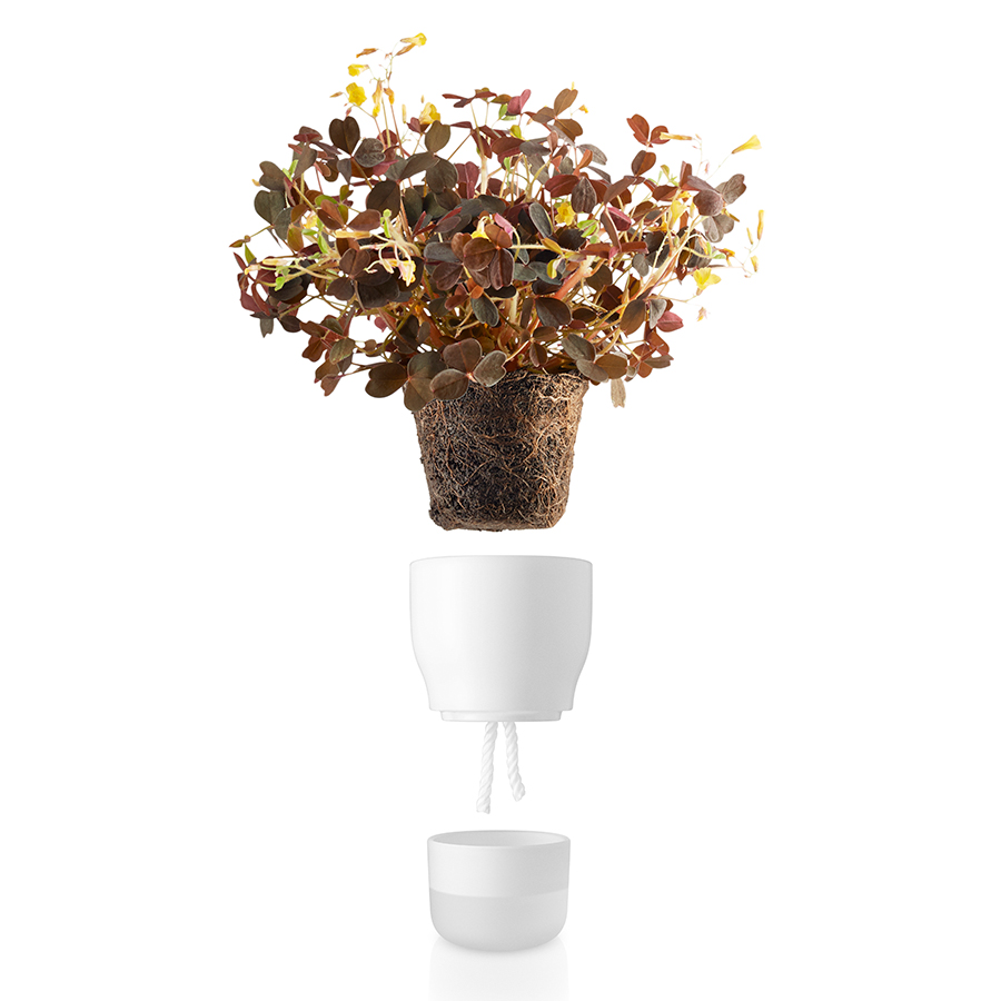 568145 Горшок для растений с функцией самополива d9 см белый Eva Solo  - Вид №1