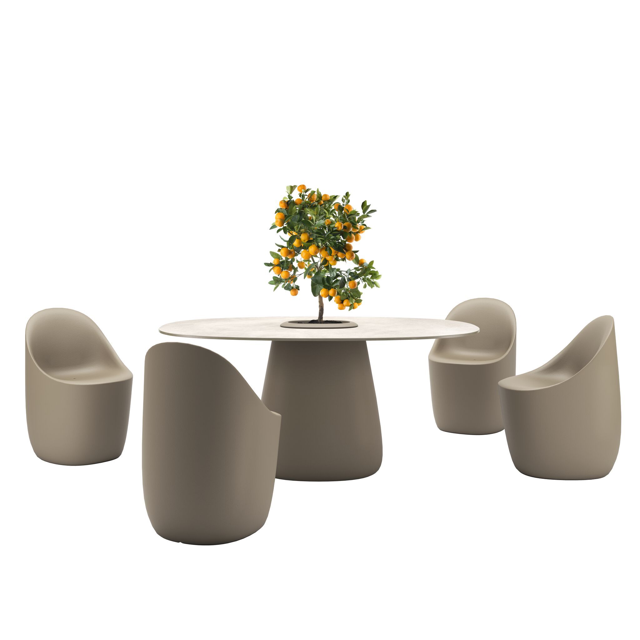 Овальный стол из ламинированной керамики Qeeboo Булыжник ARCH-00078545 - Вид №1