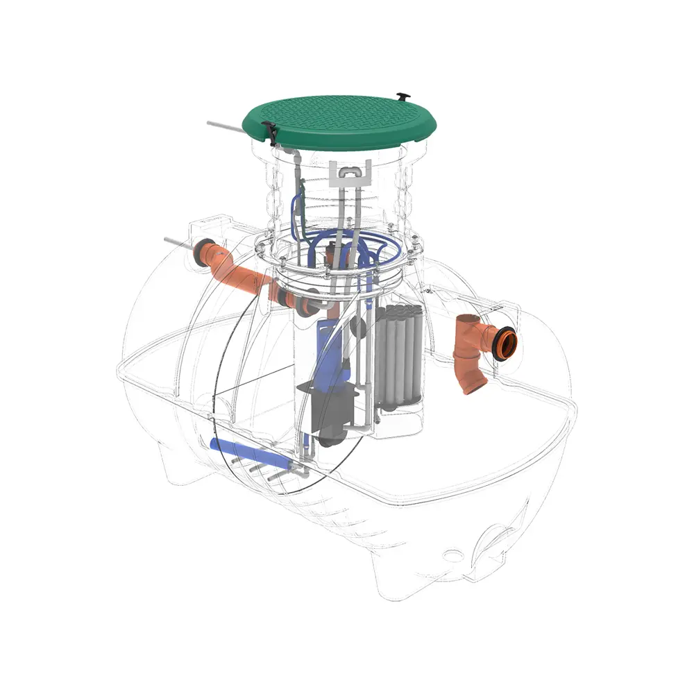 Станция биологической очистки четрыхкамерная Rostok Ground 6 Pro 2800 литров 1200 л/сутки STLM-2211821 - Вид №14