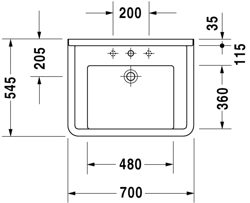 0309700038 Подвесная раковина настенная овальная Duravit Starck 3 - Вид №5