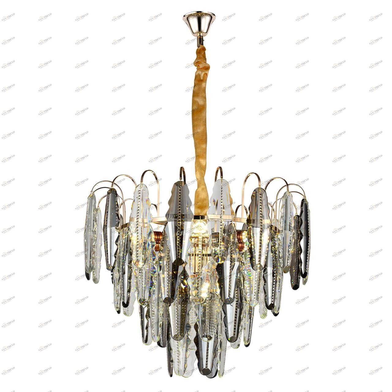 Подвесная люстра Stilfort Florin 1021/03/08P STILFORT ДИЗАЙНЕРСКИЕ, FLORIN 00-3888500 Золото;прозрачный 