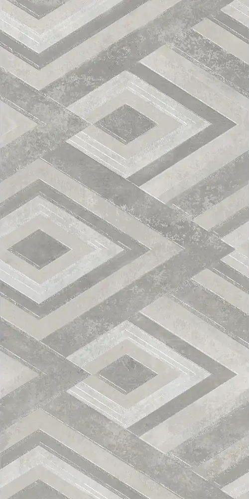 Настенная плитка Azori Cemento Geometria в сером цвете 31,5×63 см 89365798