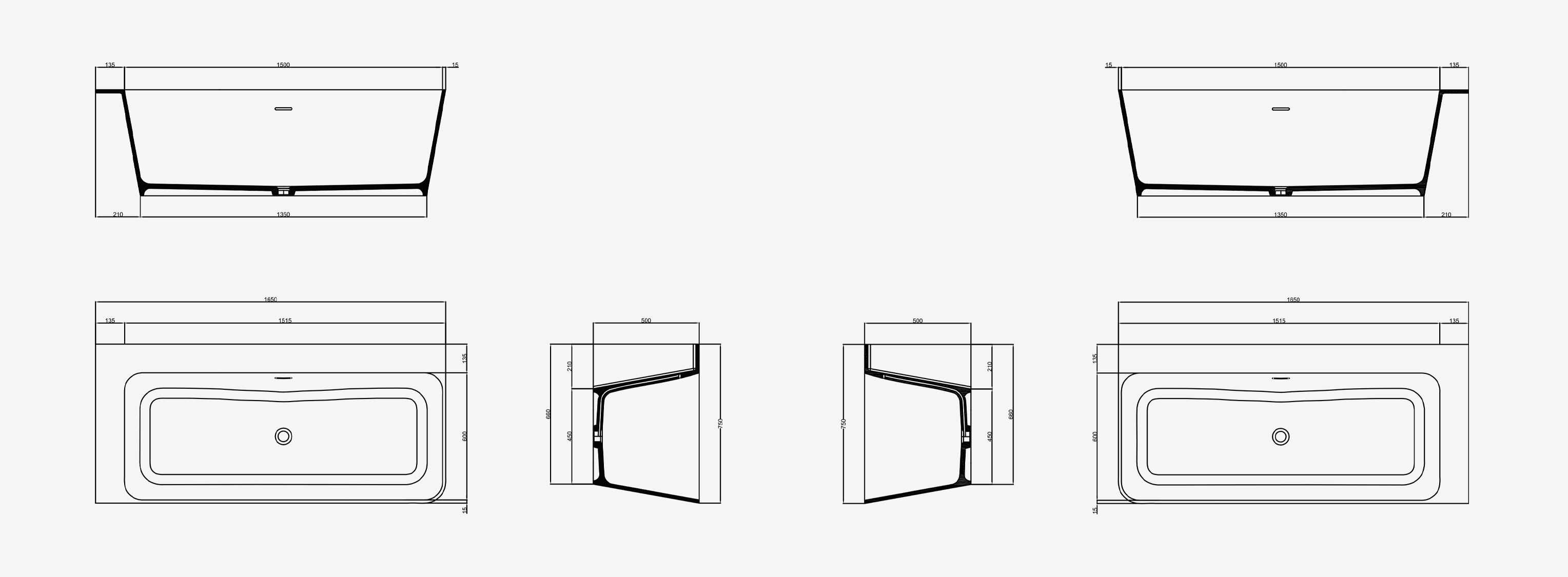 Настенная ванна Tecnoril® ARCOM EDEN ARCH-00040709 - Вид №2