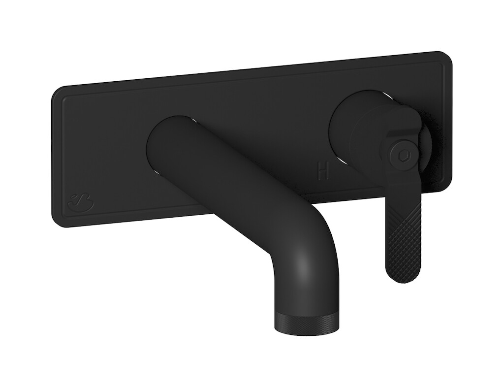 Встроенный в стену смеситель для раковины на 2 отверстия в комплекте с донным клапаном WE ARE IB b2206np Matt Black Bold