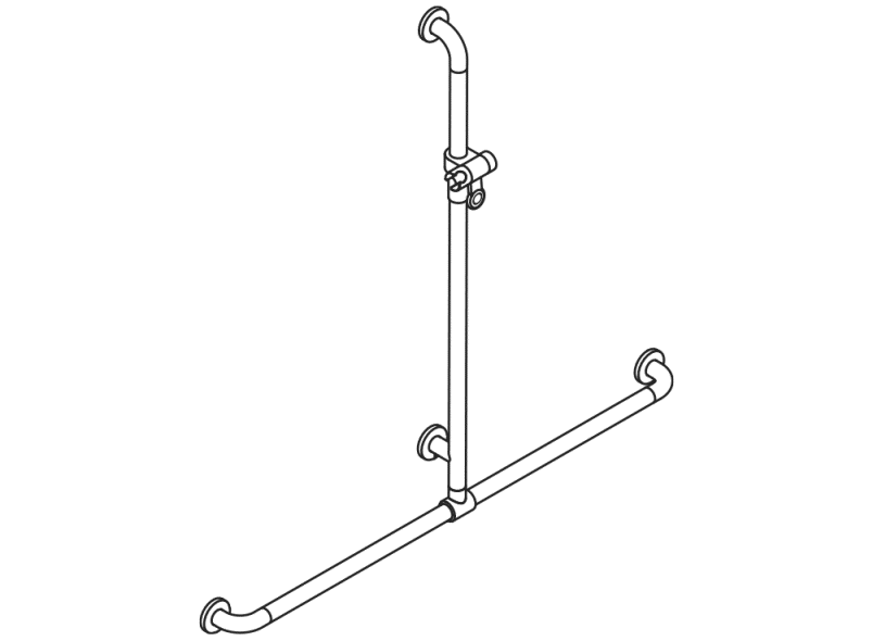 801.35.43051 Поручень для душа с выдвижным держателем для душа HEWI WARM TOUCH  - Вид №2