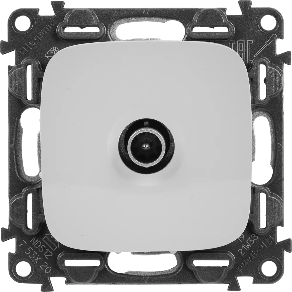 Розетка ТВ Valena ALLURE c топологией "звезда" 0-2400 МГц С лицевой панелью Белая legrand STLM-2066711