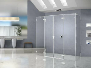 Duka Прямоугольная душевая кабина из хрусталя Aura – senza profili