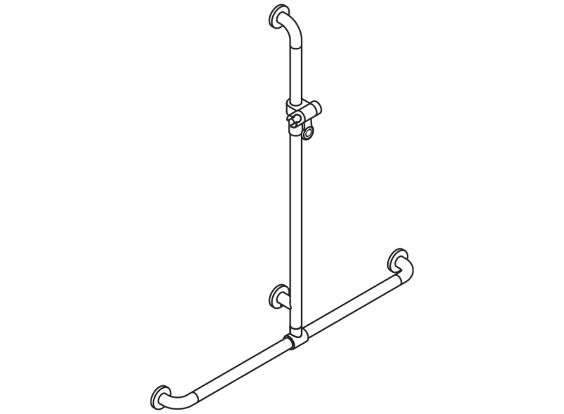801.35.41054 Поручень для душа с выдвижным держателем для душа HEWI WARM TOUCH  - Вид №2