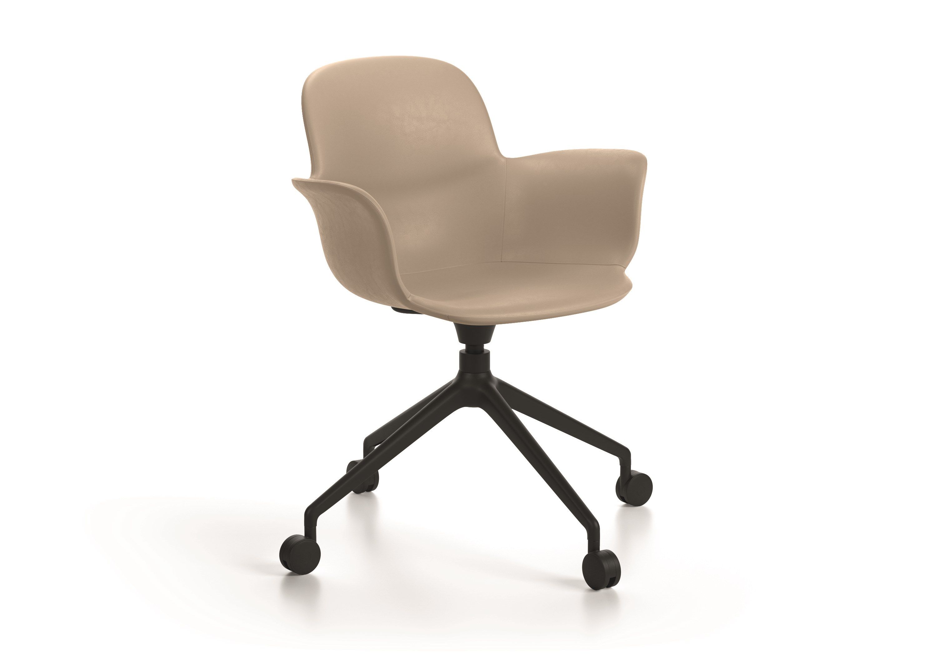 Кожаный поворотный стул с колесами Natuzzi Italia Poly ARCH-00055101 - Вид №1