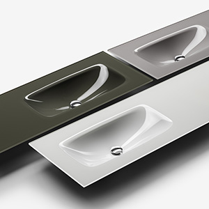 Glass tops with built-in basins Мебель для ванной Falper