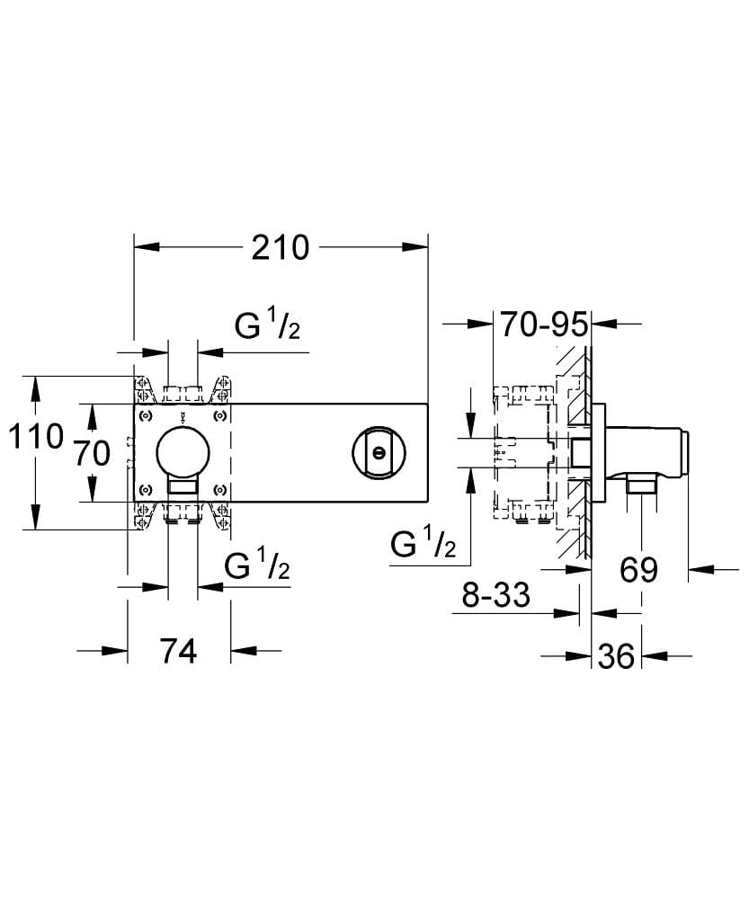 Насадка для душа с держателем ручки для душа Grohe Grohtherm F ARCH-00058303 - Вид №2