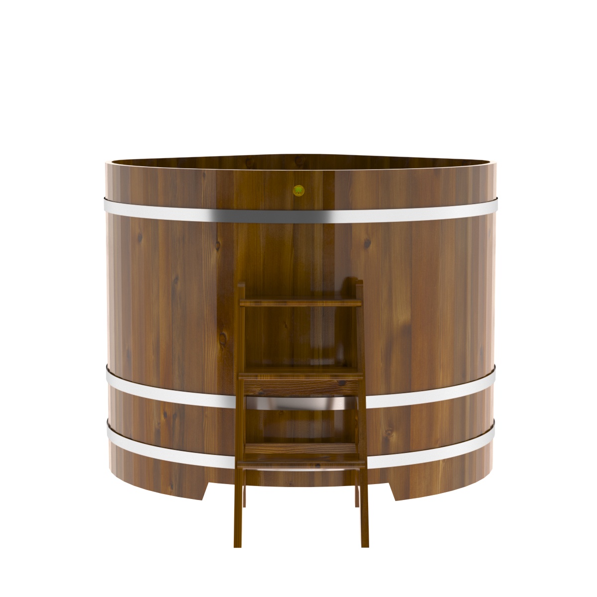 2323 Купель угловая из лиственницы Рустик 1,37х1,37х1,2 морёная Alyarus  - Вид №4