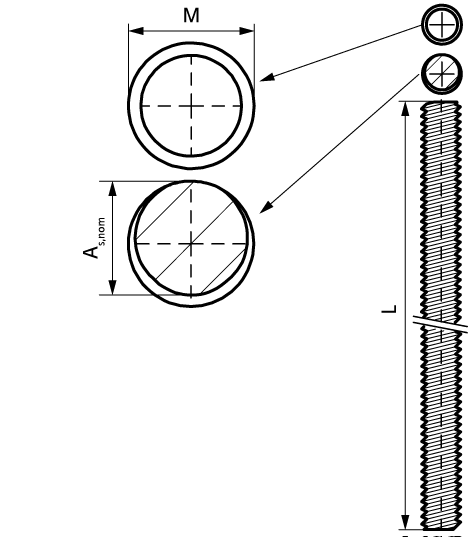 6303308 Монтажный элемент BIS Шпильки резьбовые монтаж на профиле, подпятниках и т.д WALRAVEN  - Вид №1