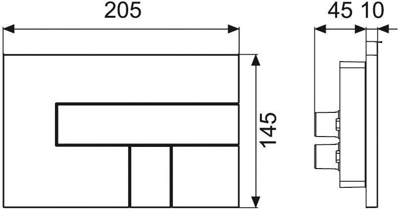 Redi Панель смыва для унитаза из пластика Nicoll P2nelos - Вид №1