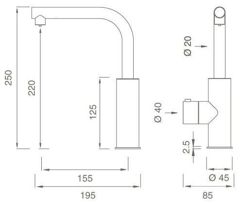 Ceadesign Открыть / закрыть кран для мгновенно очищенной воды Milo360 Mil 213 - Вид №1