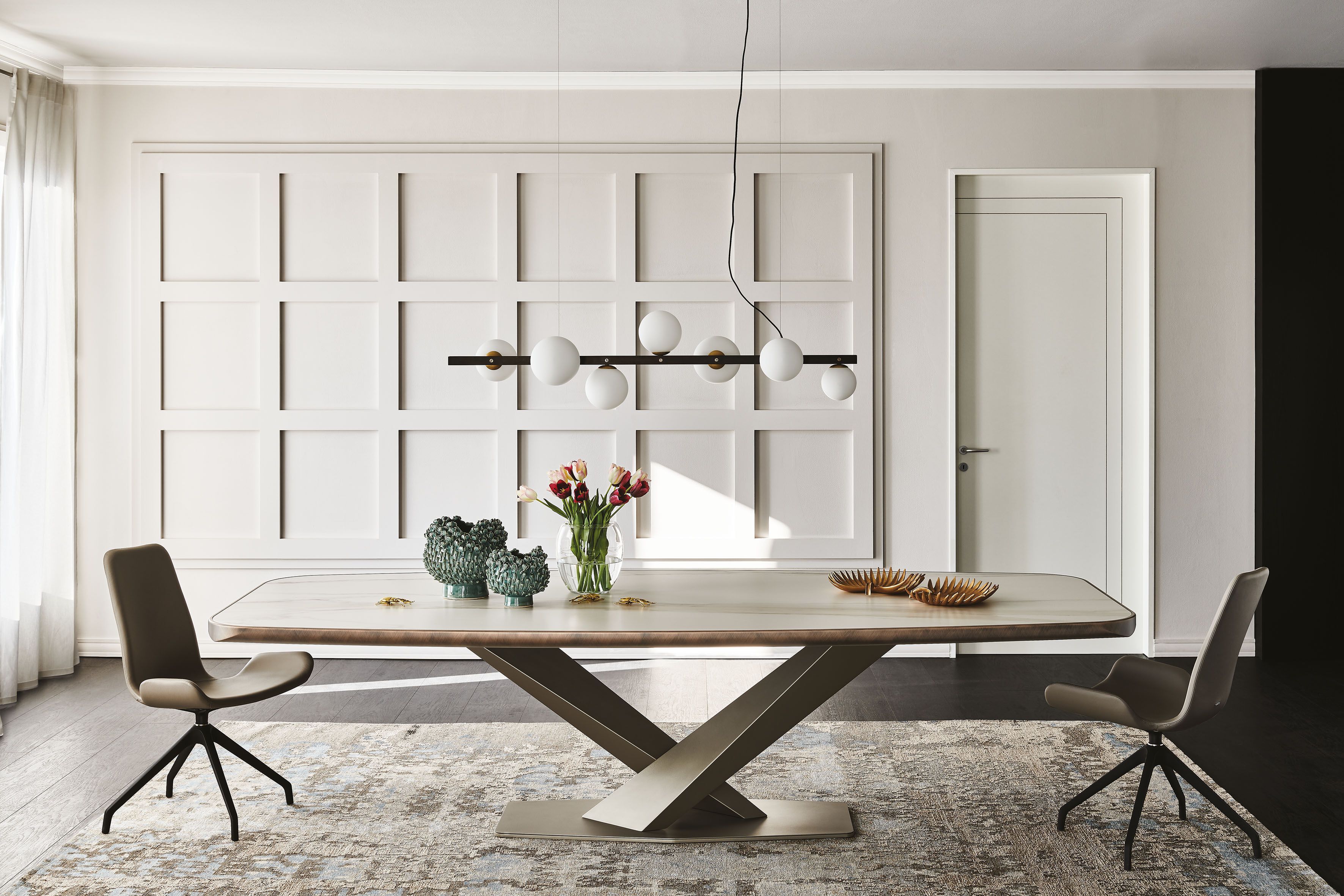 Керамический и стальной бочковый стол Cattelan italia Stratos ARCH-00114354 - Вид №4