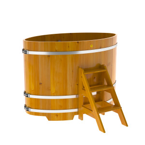 2282 Купель овальная из лиственницы Рустик 1,02х1,68х1,2 натуральная Alyarus