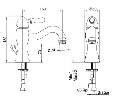 852820ZZ00 Смеситель Bandini Antico Santreyd - Вид №1