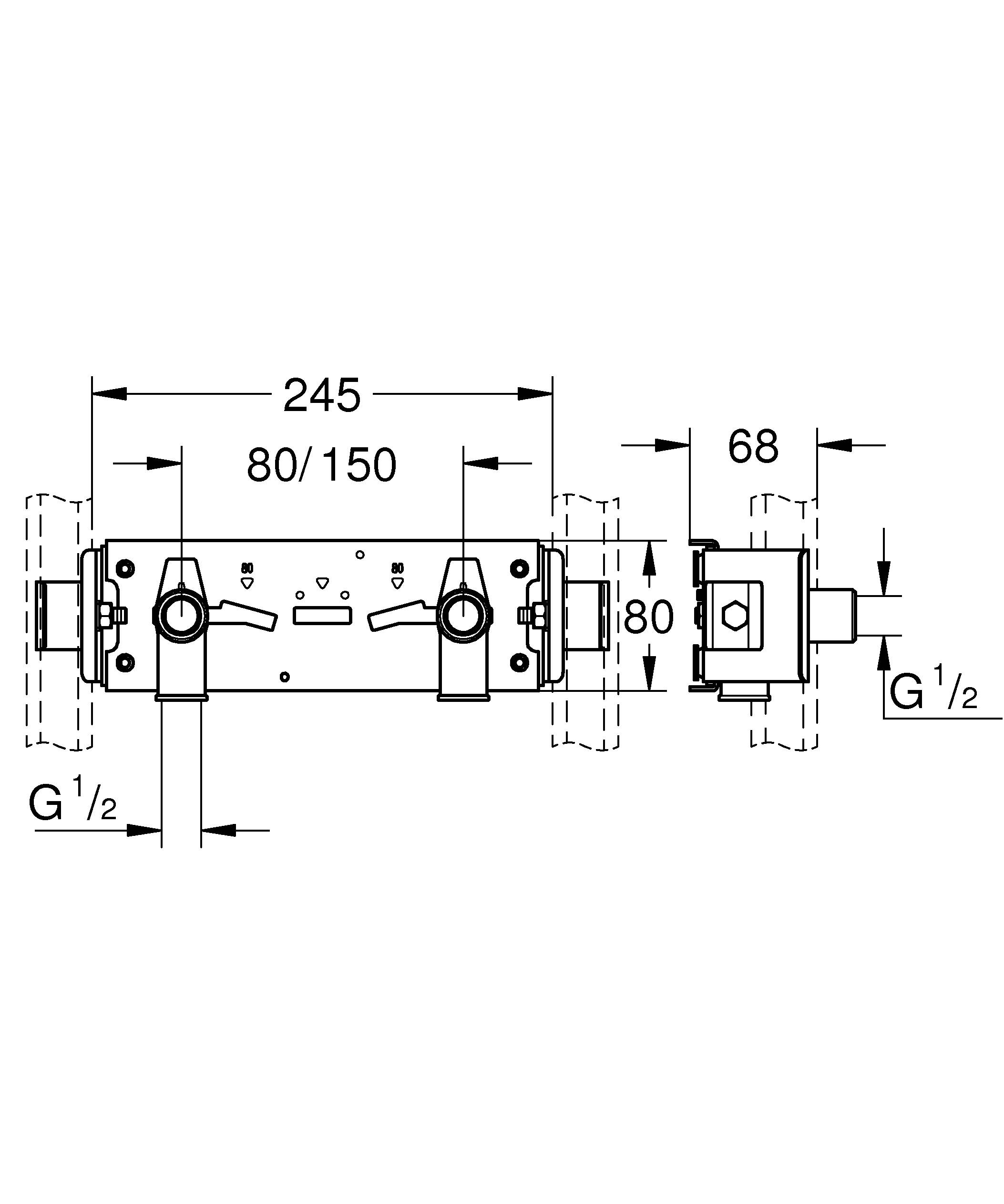 Монтажная планка для смесителя GROHE Rapid Pro (39044000) - Вид №1