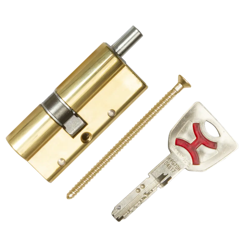 Цилиндр Cisa AP4S 0P3S2-82.66, 25x10x35 мм, ключ/шток, цвет латунь, без вертушки STLM-2096562 - Вид №1