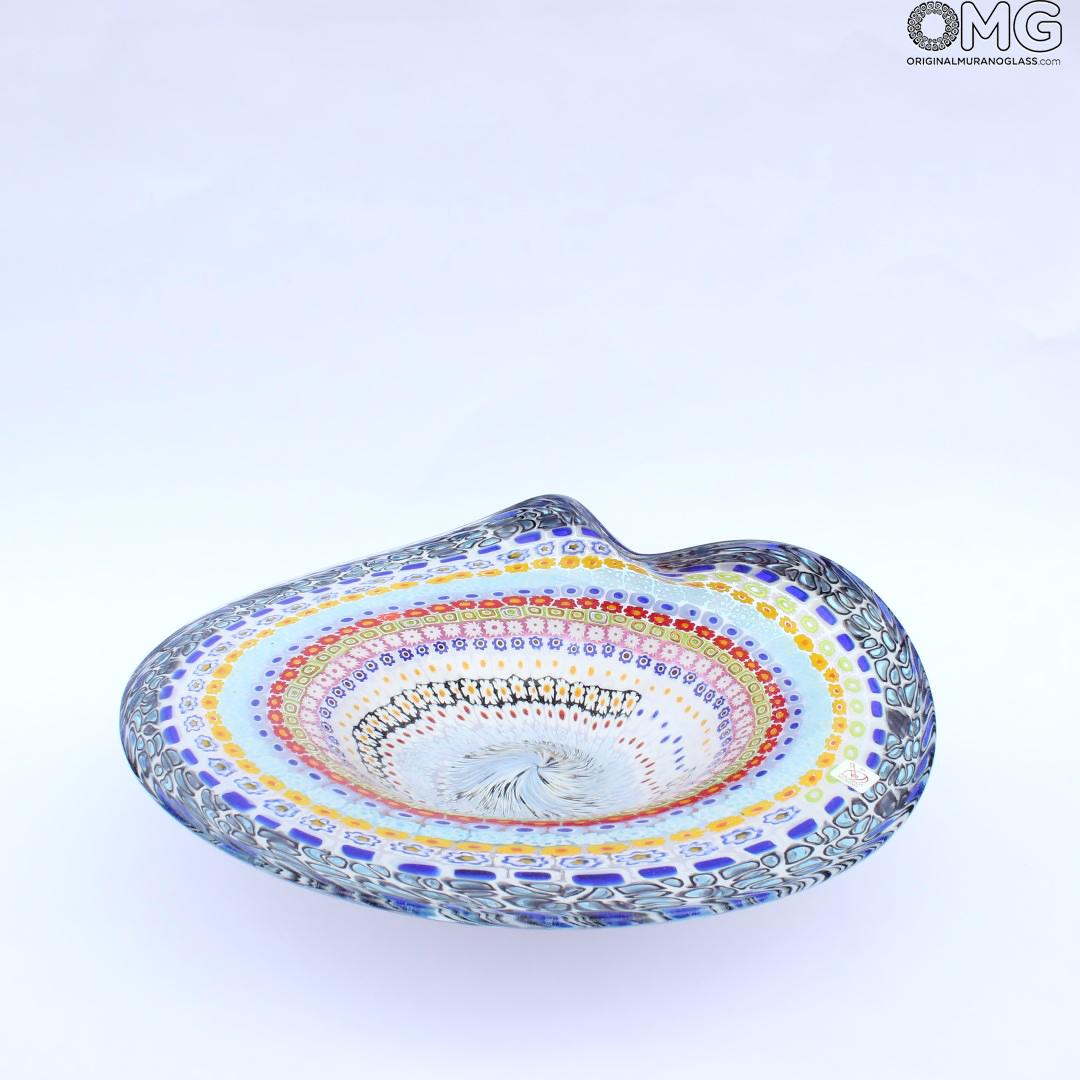 1992 ORIGINALMURANOGLASS Блюдо Радуга Миллефиори - муранское стекло 26 см  - Вид №1