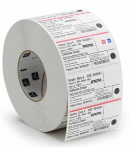 880249-031D Label, polyester, 57x32mm. thermal transfer, z-ultimate 3000t white, permanent adhesive, 25mm core (2100 labels per roll) Zebra