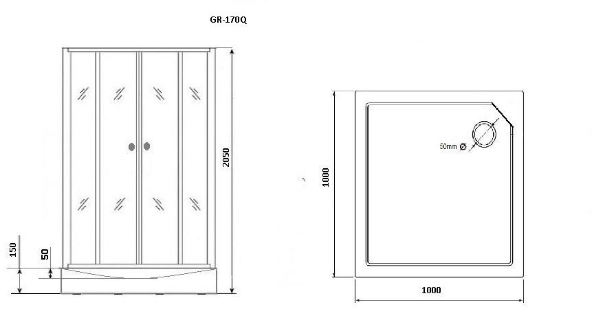 Душевая кабина GROSSMAN GR170QR (100*100*205)  - Вид №3