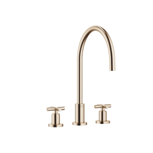 ТАРА Смеситель на три отверстия - Шампанское матовое (22-каратное золото)