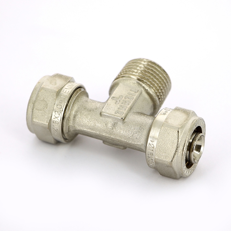 Тройник обжим-Н никелированный TIEMME 16х1/2"х16 1600038 - Вид №3