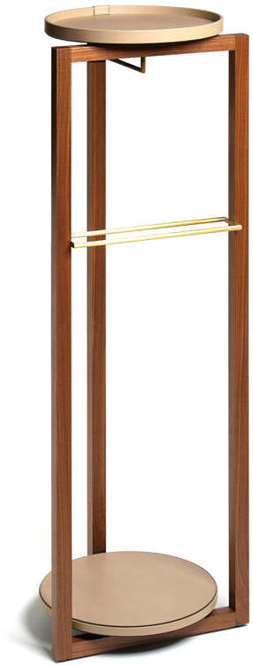 Подставка для камердинера Achille - Ø40XH130 см / зернистая кожа_серо-коричневый