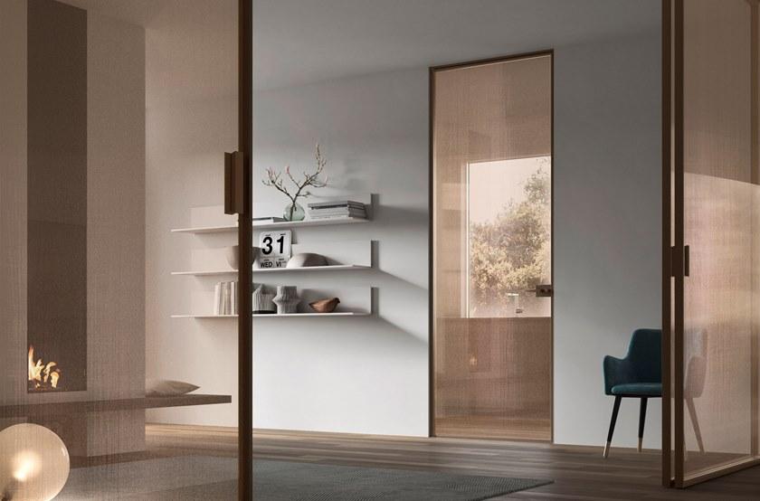 BLUINTERNI Распашная стеклянная дверь Quadro-line sun-id-1473614 - Вид №1