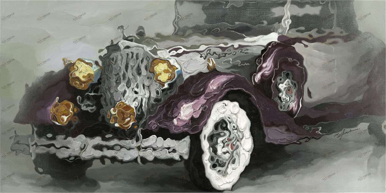 Картина на холсте 70х140 см "Автомобиль" EVENHOME КАРТИНЫ МАСЛОМ 129774 Серый 