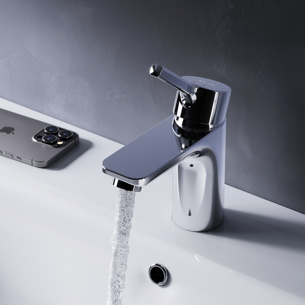 F85B02100 смеситель для умывальника излив 100 мм хром шт AM.PM X-Joy S  - Вид №1