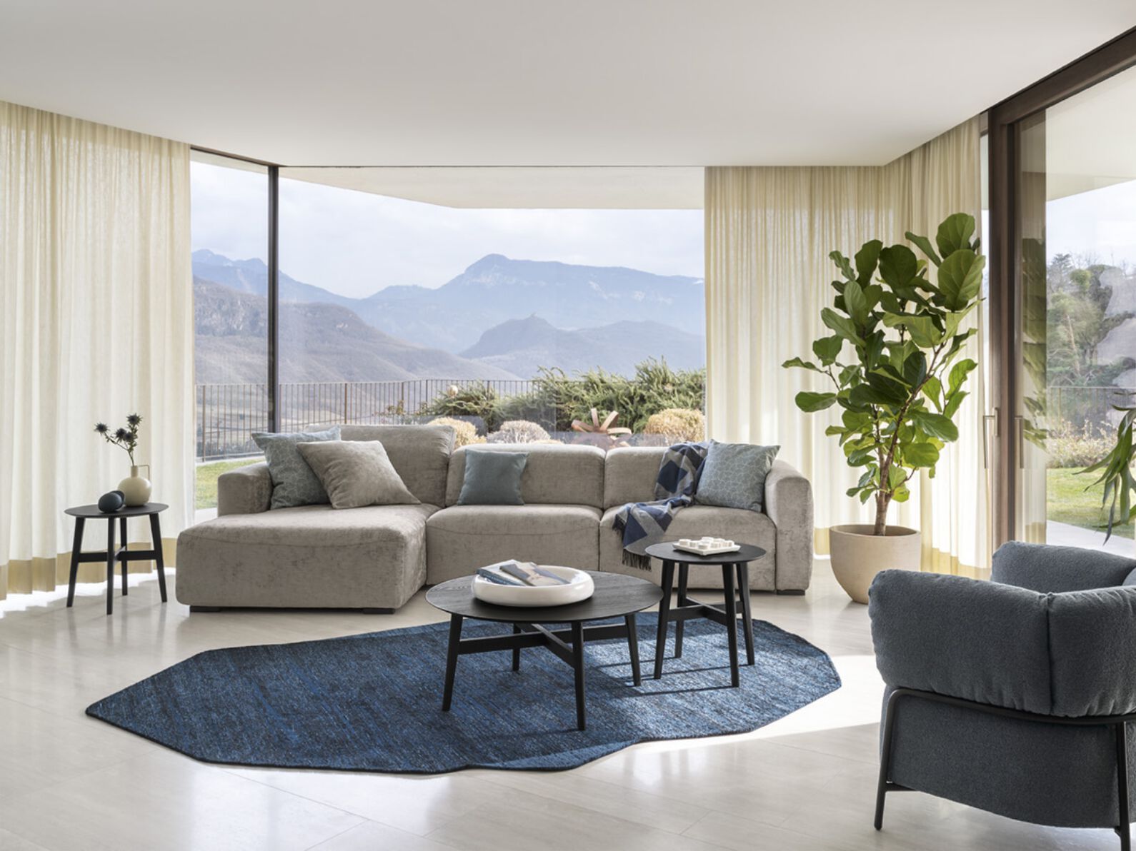 Тканевый диван с полуостровом Calligaris WAVE ARCH-00042571 - Вид №1