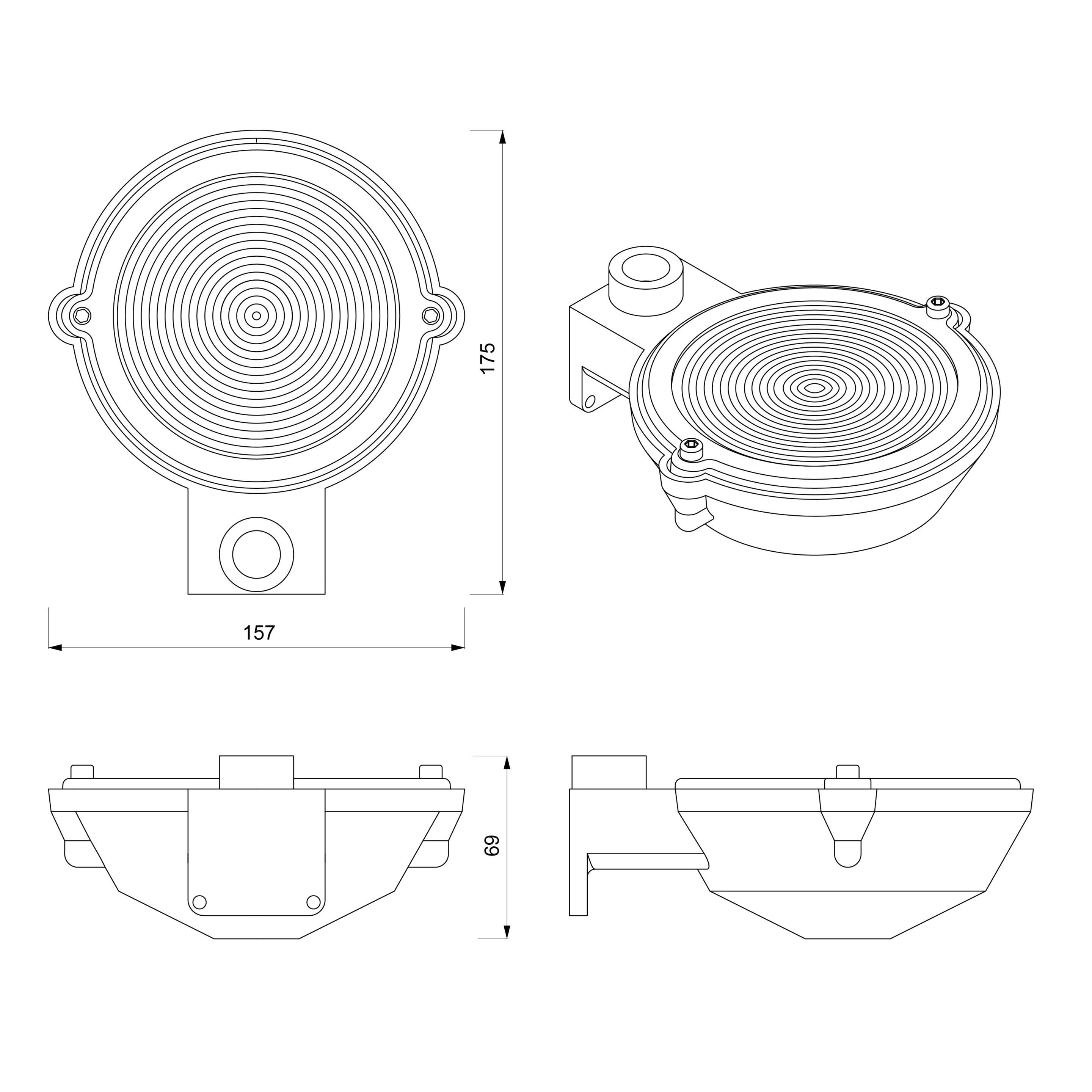 Анодированный алюминиевый настенный светильник Genuit Graphite ARCH-00031809 - Вид №7