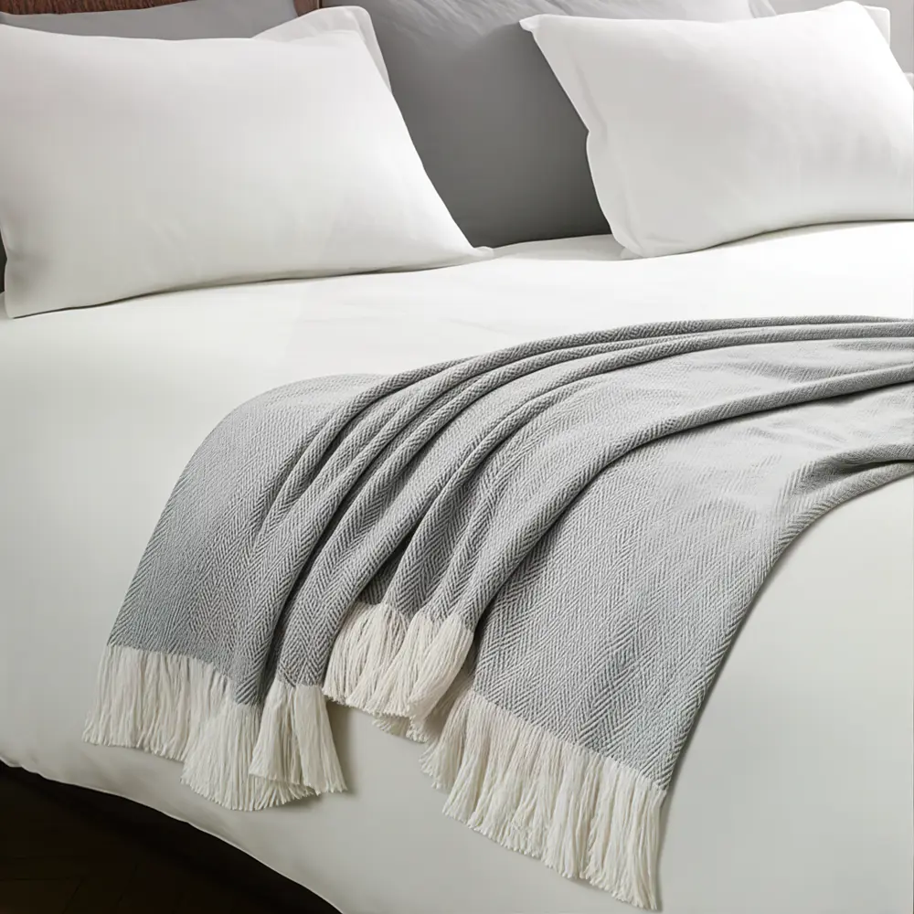 Плед Валенсия Елочка с вензельным узором 140x200 см 89426315 Santreyd STLM-1580777 - Вид №4