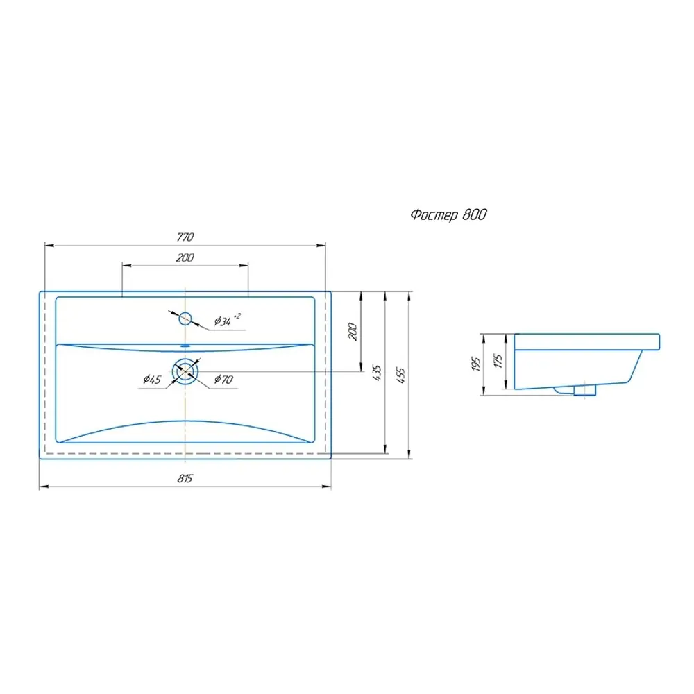 KIROVIT Фостер 800 - элегантная накладная раковина для современной ванной 82419728 STLM-0027037 - Вид №5