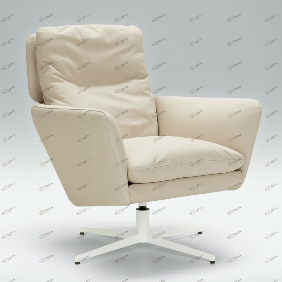 Кресло Amy, кожаное, молочное Sits S1791