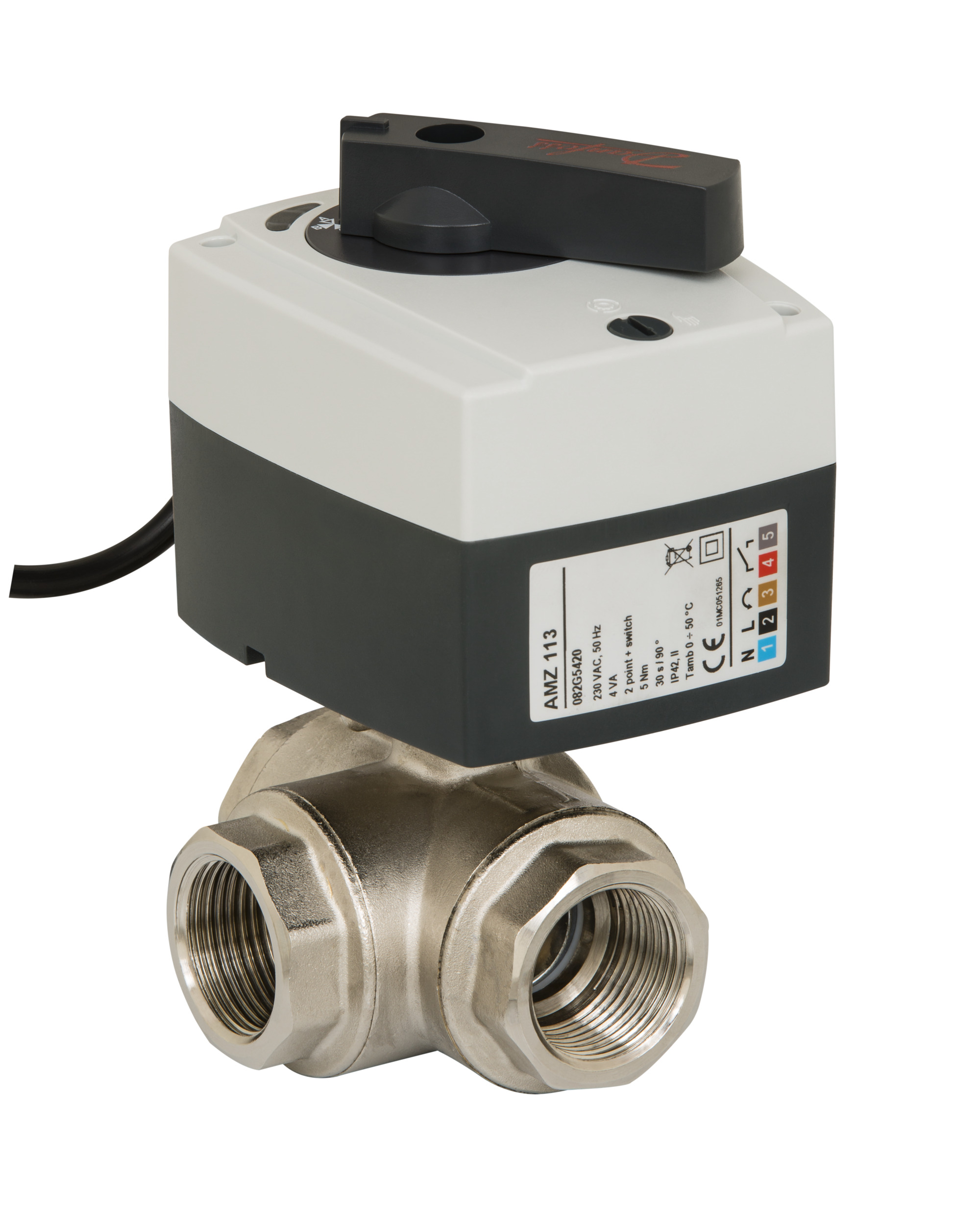 Danfoss Клапаны двухпозиционные шаровые с электроприводом AMZ 112 — проходной, AMZ 113 — трехходовой AMZ 113 кран шар 2х поз Ду32 э/п 24В 082G5415  - Вид №15
