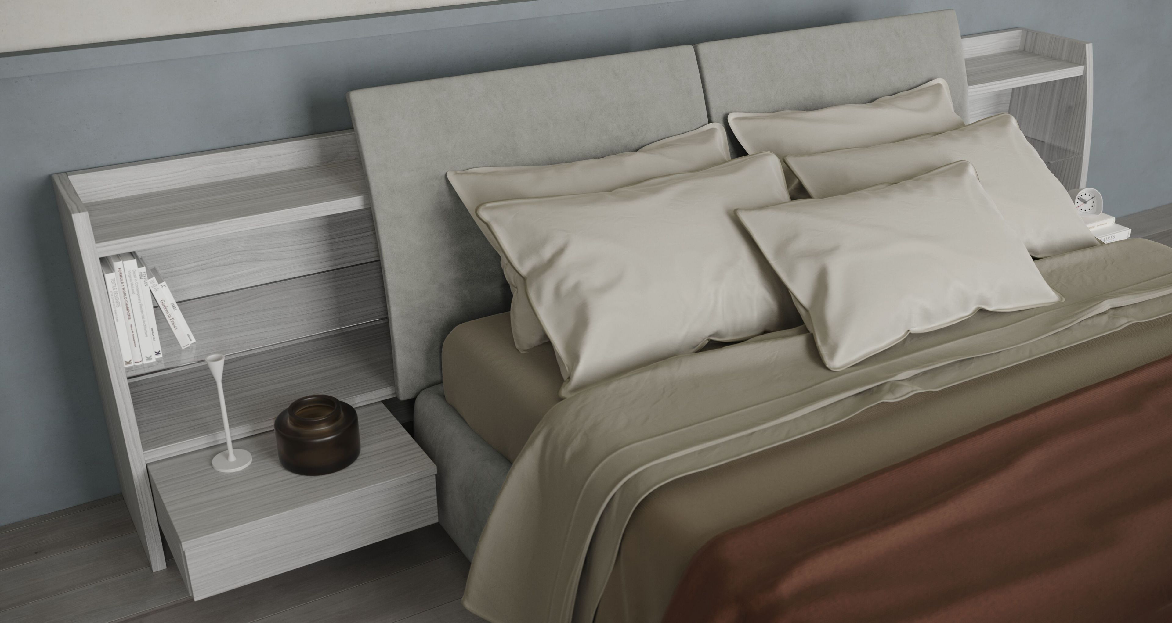 Кожаная двуспальная кровать для хранения Giessegi SOFFIO ARCH-00039431 - Вид №1