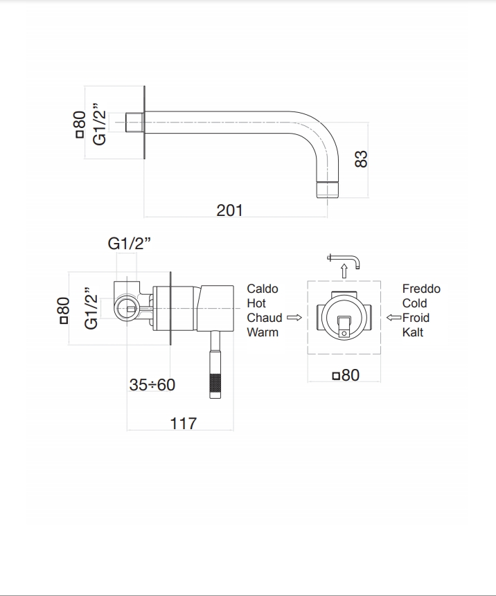 44CR5227 Смеситель для раковины , хром Fiore Xenon - Вид №2