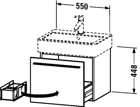 XL604404949 X-Large Тумбочка подвесная Графит матовый, декор Duravit - Вид №1