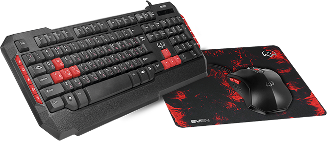 SV-018863 Игровой набор клавиатура+мышь+коврик gs-9000 (114кл.+6кл, 8 смен. кл.) Sven Santreyd  - Вид №4