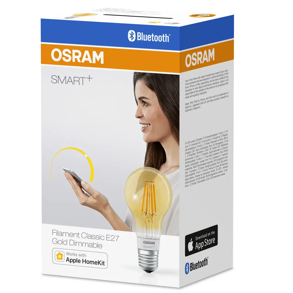 Лампа умная светодиодная Osram Smart Plus E27 220-240 В 5.5 Вт груша золотистая 600 лм, теплый белый свет LEDVANCE STLM-2207720 - Вид №5