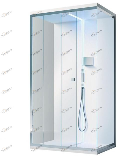 Gruppo Treesse Угловая прямоугольная душевая кабина из стекла с поддоном Sistema doccia sun-id-1488821