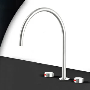 Смеситель для раковины сталь глянцевая с красной ручкой Toki Radomonte TKI26LCIL35