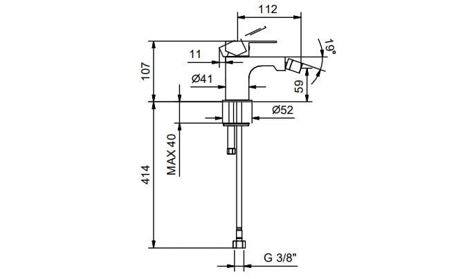 Смеситель для биде с одним отверстием Fantini Rubinetti Myo ARCH-00111018 - Вид №2